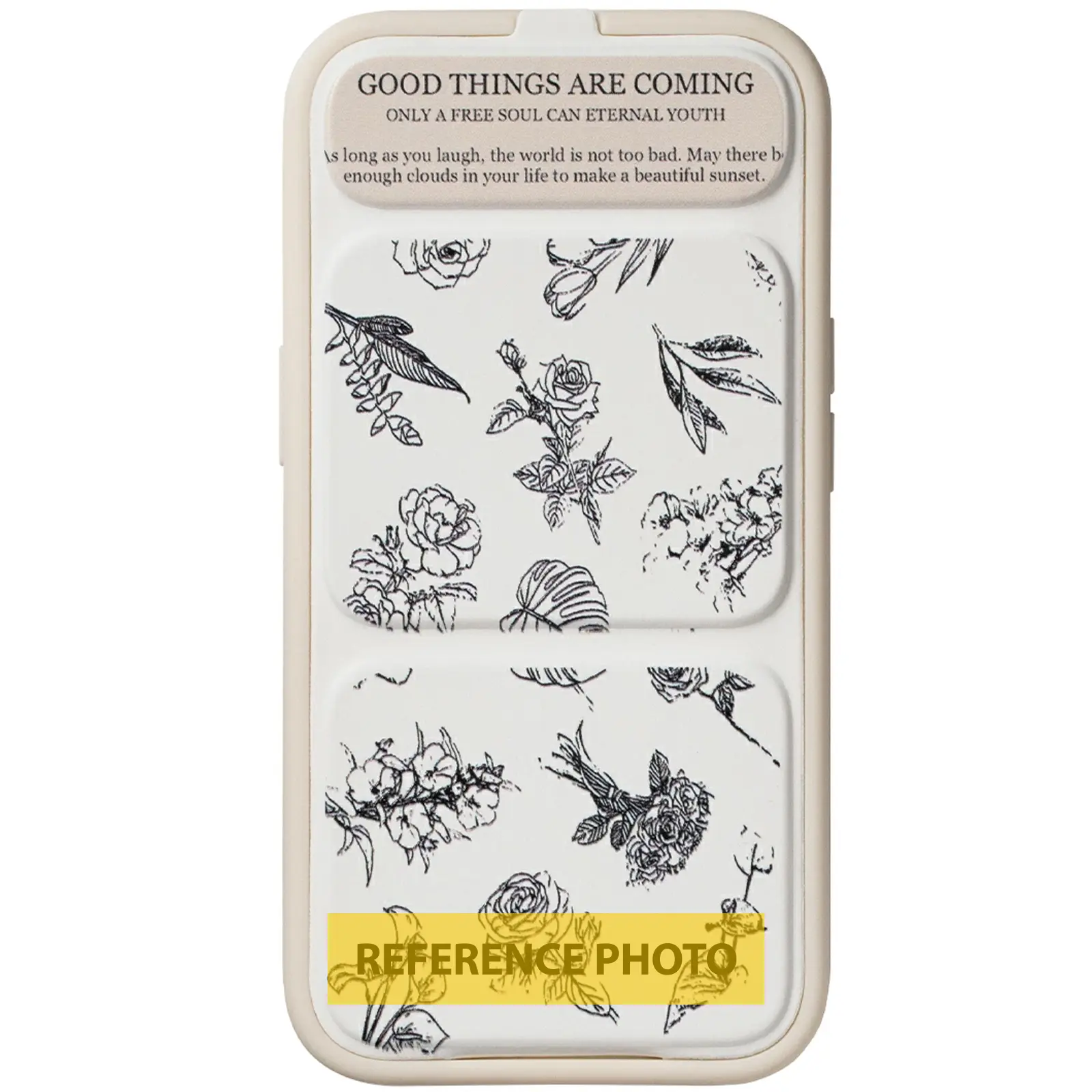 Etui TPU Panel Stand do Apple iPhone 17 Pro (6.3"), Floral Sketch, TPU