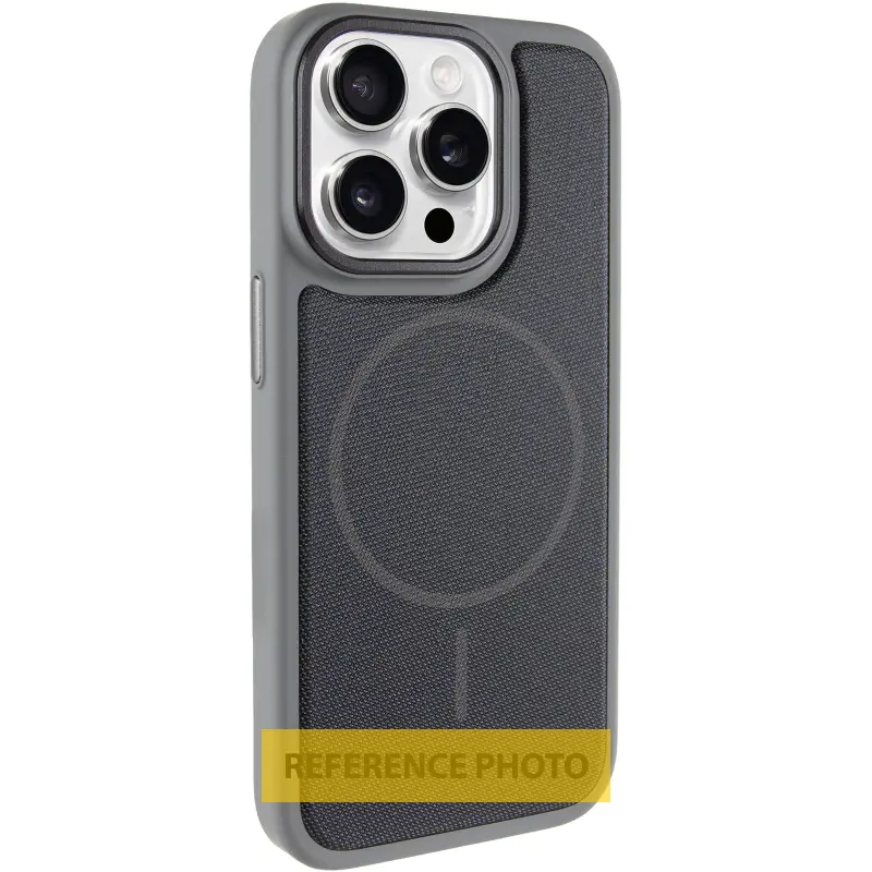 Etui PC TechWoven Hybrid with MagSafe do Apple iPhone 15 Pro Max (6.7"), Grey / Black, Tekstylny