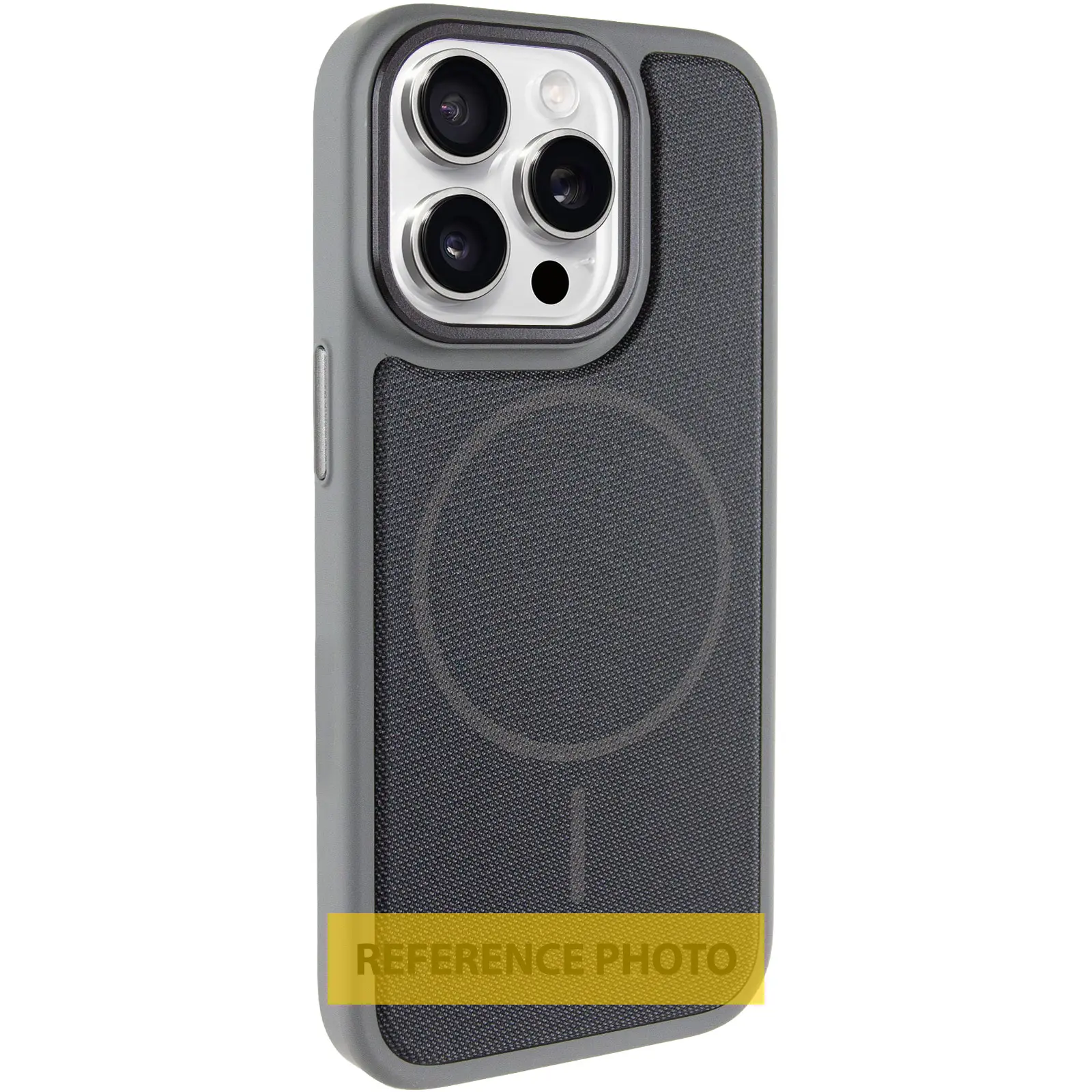 Etui PC TechWoven Hybrid with MagSafe do Apple iPhone 15 Pro Max (6.7"), Grey / Black, Tekstylny