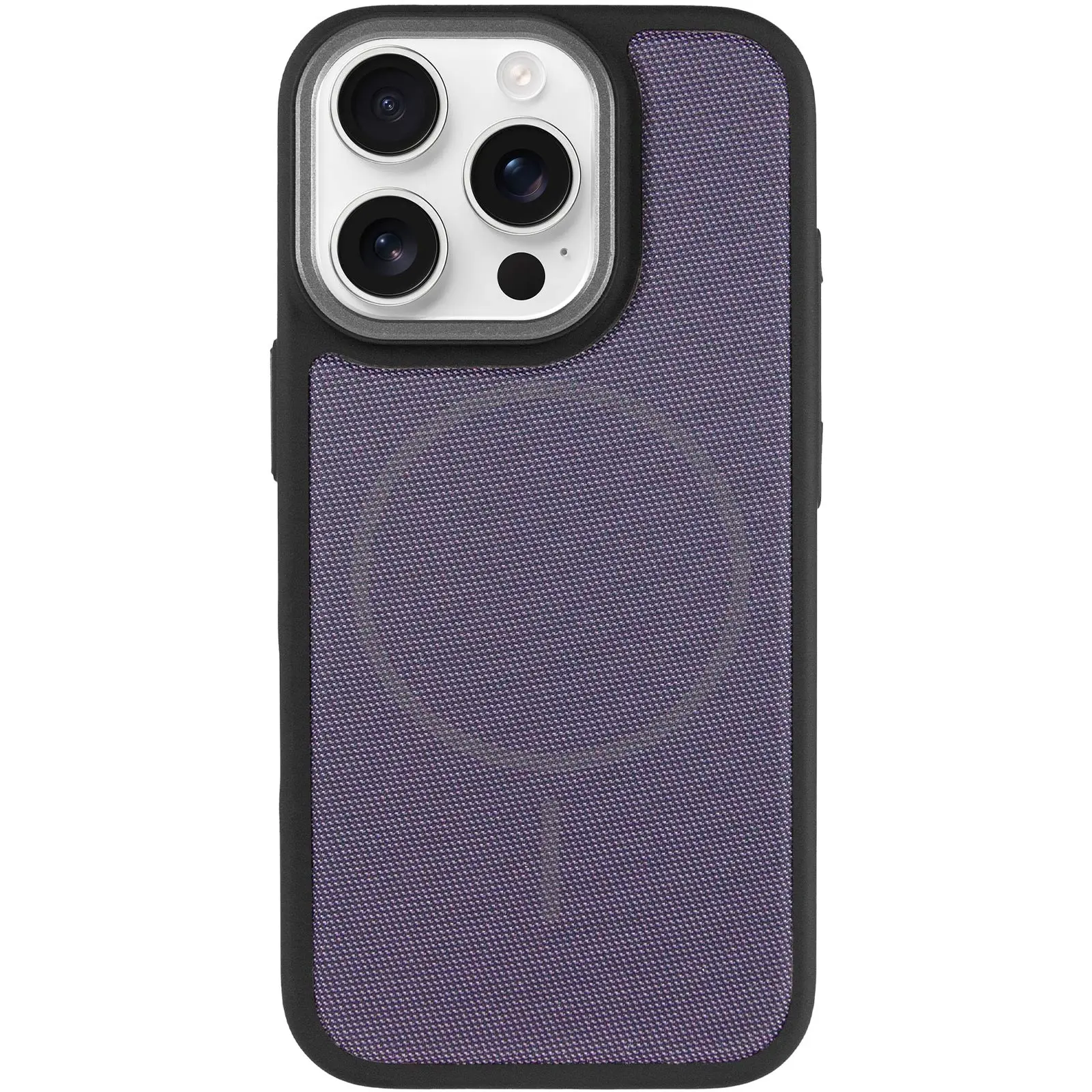 Etui PC TechWoven Hybrid with MagSafe do Apple iPhone 16 Pro (6.3"), Black / Purple 1, Tekstylny