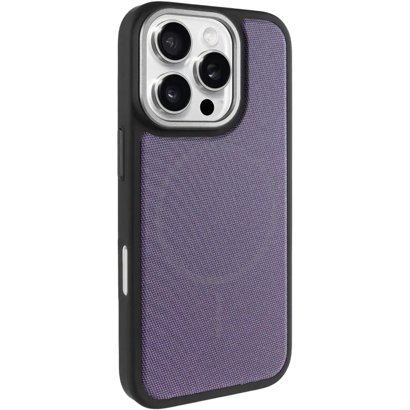 Etui PC TechWoven Hybrid with MagSafe do Apple iPhone 16 Pro Max (6.9"), Black / Purple, Tekstylny