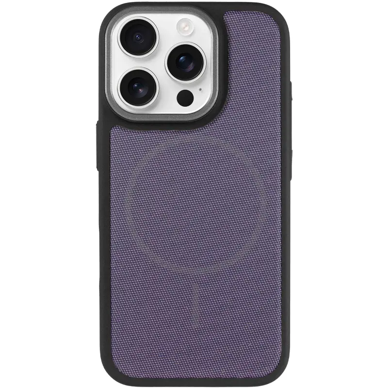Etui PC TechWoven Hybrid with MagSafe do Apple iPhone 16 Pro Max (6.9"), Black / Purple 1, Tekstylny