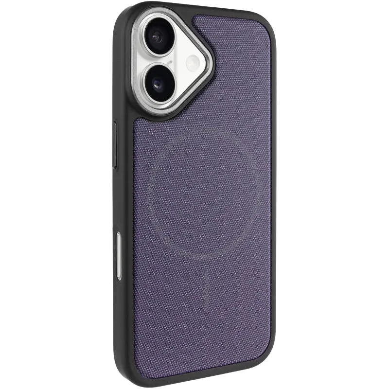 Etui PC TechWoven Hybrid with MagSafe do Apple iPhone 17 (6.3"), Black / Purple, Tekstylny