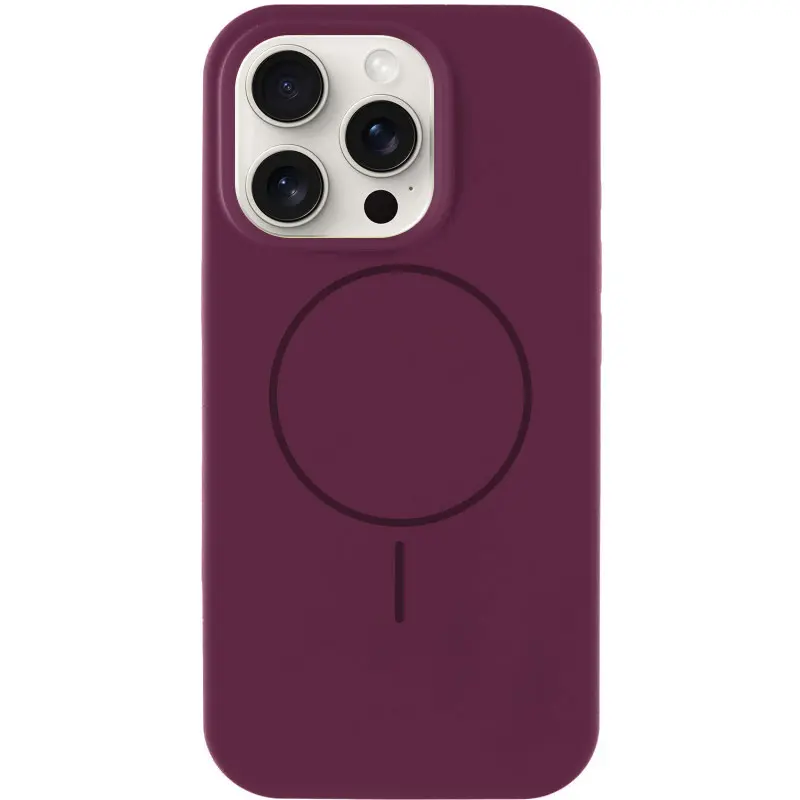 Чохол Silk Full Protective (AA) NO LOGO with Magnetic Fit для Apple iPhone 13 Pro Max (6.7"), Бордовий / Plum, Силікон