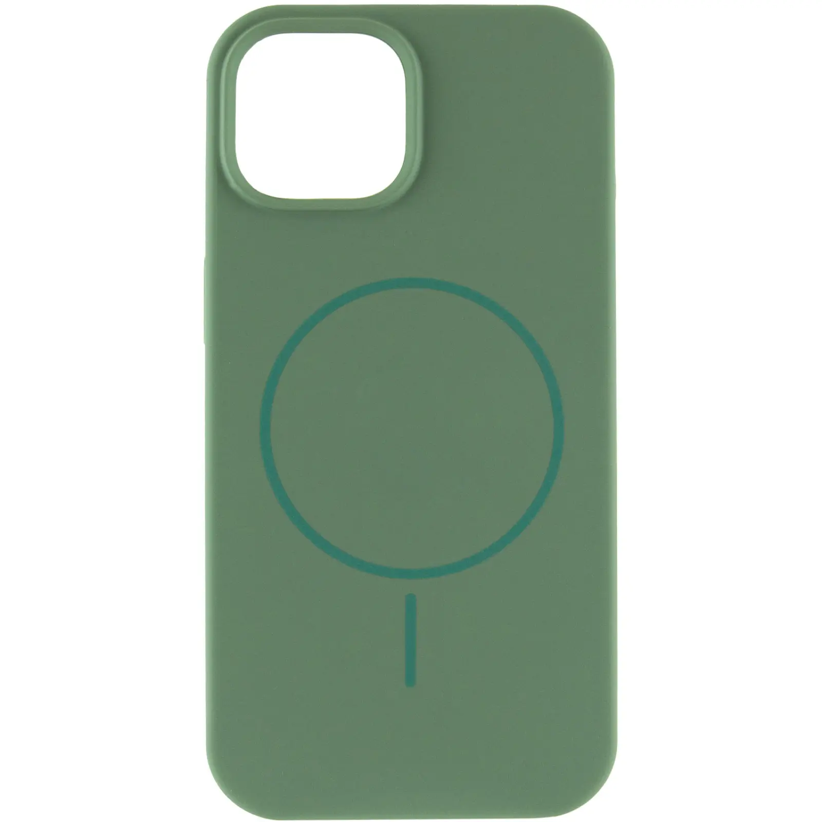 Silk Case Full Protective with Magnetic Fit for Apple iPhone 13 (6.1"), Green / Pine green 1, Silicone
