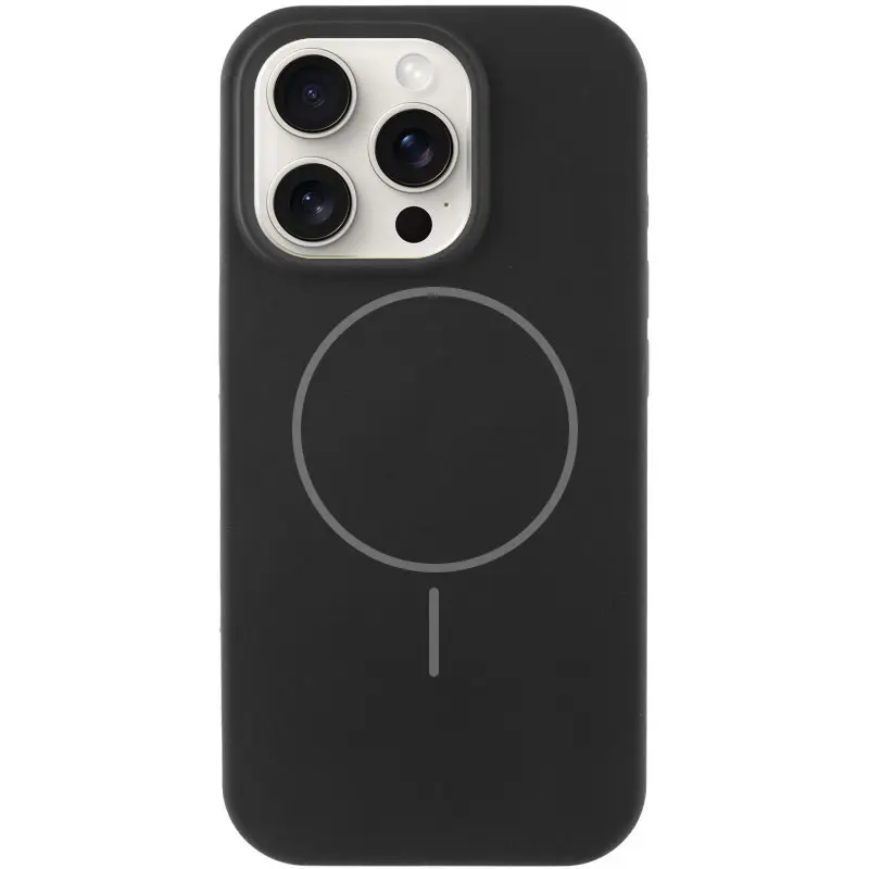 Silk Case Full Protective with Magnetic Fit for Apple iPhone 15 Pro Max (6.7"), Black, Silicone