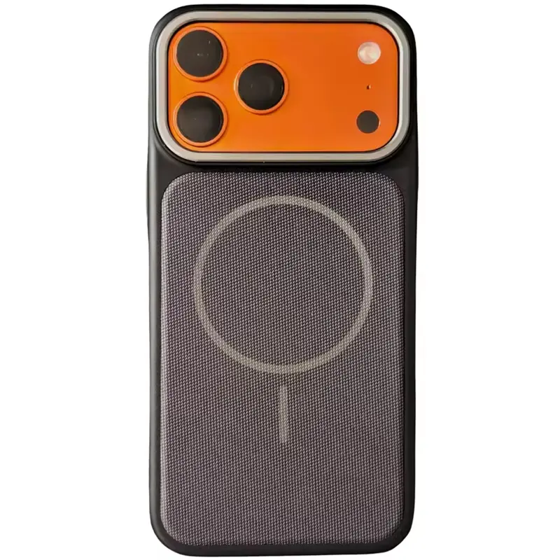Чехол PC Textile Hybrid with Magnetic Fit для Apple iPhone 17 Pro / 18 Pro (6.3"), Black / Purple, Ткань