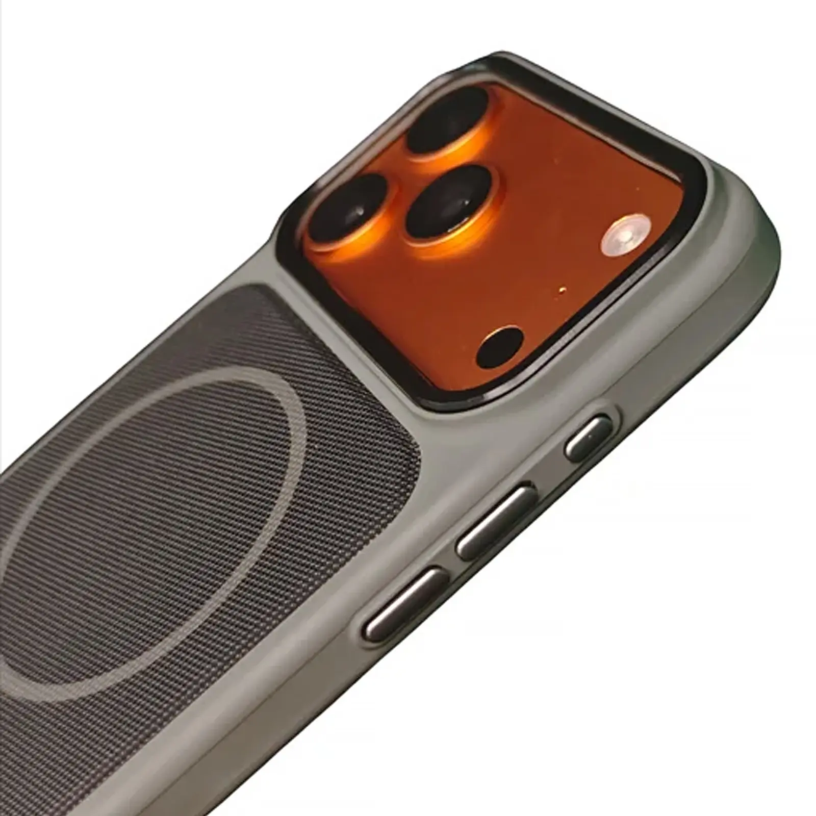 Чехол PC Textile Hybrid with Magnetic Fit для Apple iPhone 17 Pro / 18 Pro (6.3"), Grey / Black 1, Ткань