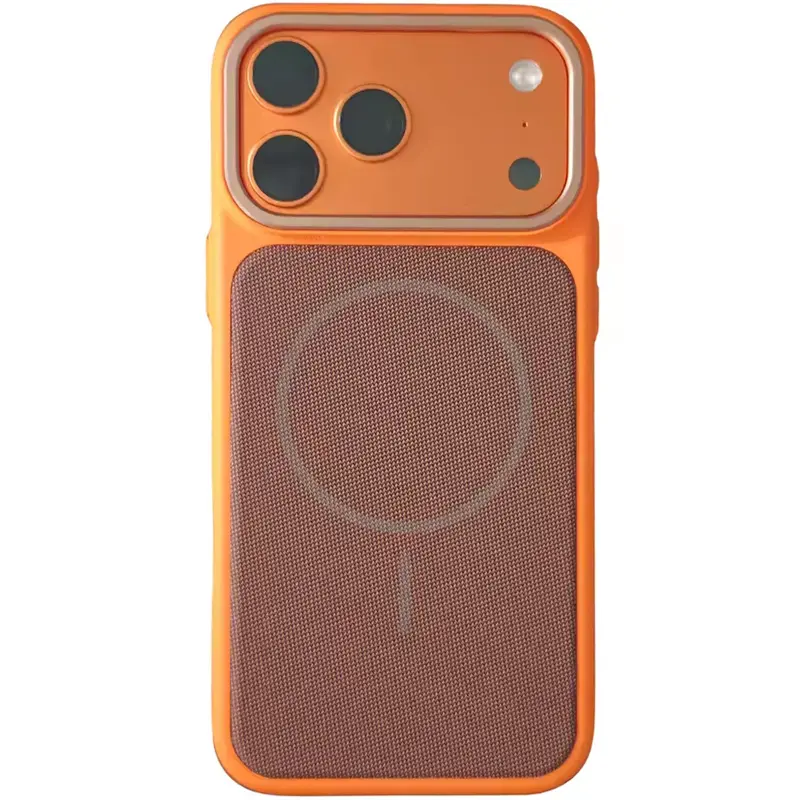 Чехол PC Textile Hybrid with Magnetic Fit для Apple iPhone 17 Pro / 18 Pro (6.3"), Orange / Brown, Ткань