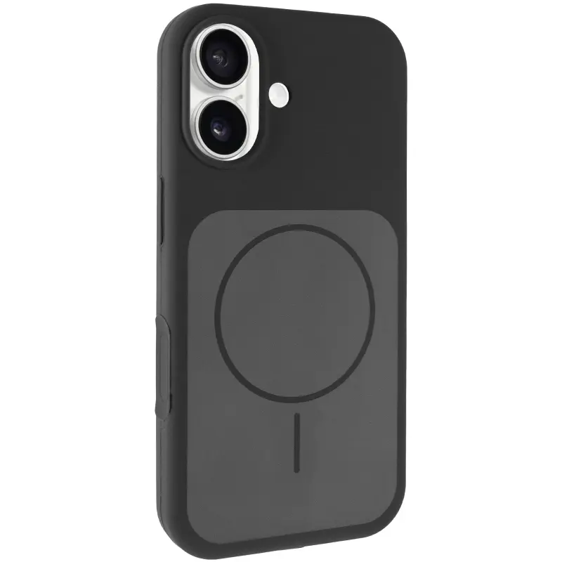 Etui Silk Duo Color (AA) NO LOGO with Magnetic Fit do Apple iPhone 17 (6.3"), Black, Silikon