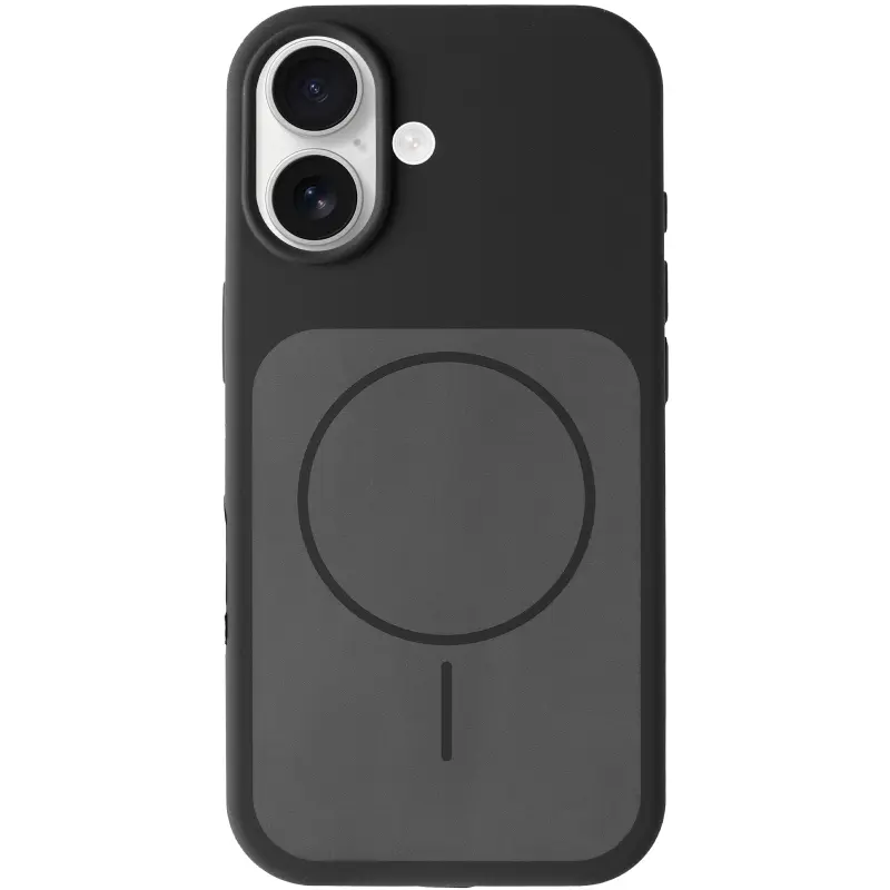 Etui Silk Duo Color (AA) NO LOGO with Magnetic Fit do Apple iPhone 17 (6.3"), Black 2, Silikon