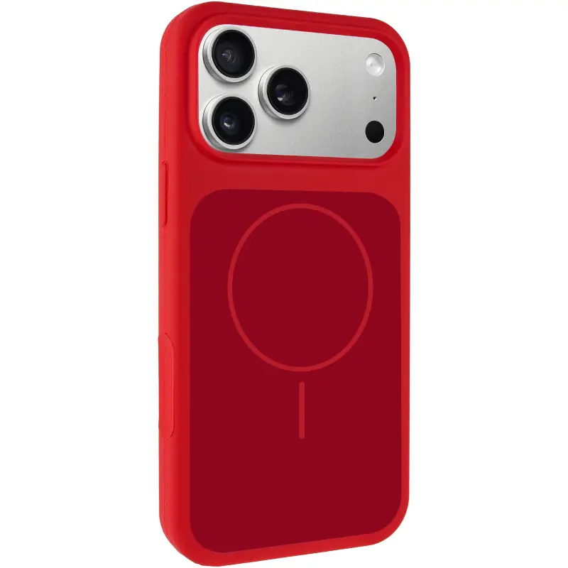 Etui Silk Duo Color (AA) NO LOGO with Magnetic Fit do Apple iPhone 17 Pro / 18 Pro (6.3"), Red, Silikon