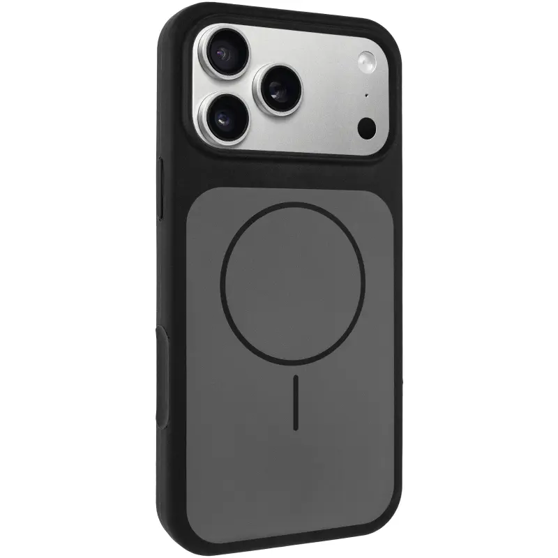 Etui Silk Duo Color (AA) NO LOGO with Magnetic Fit do Apple iPhone 17 Pro Max / 18 Pro Max (6.9"), Black, Silikon