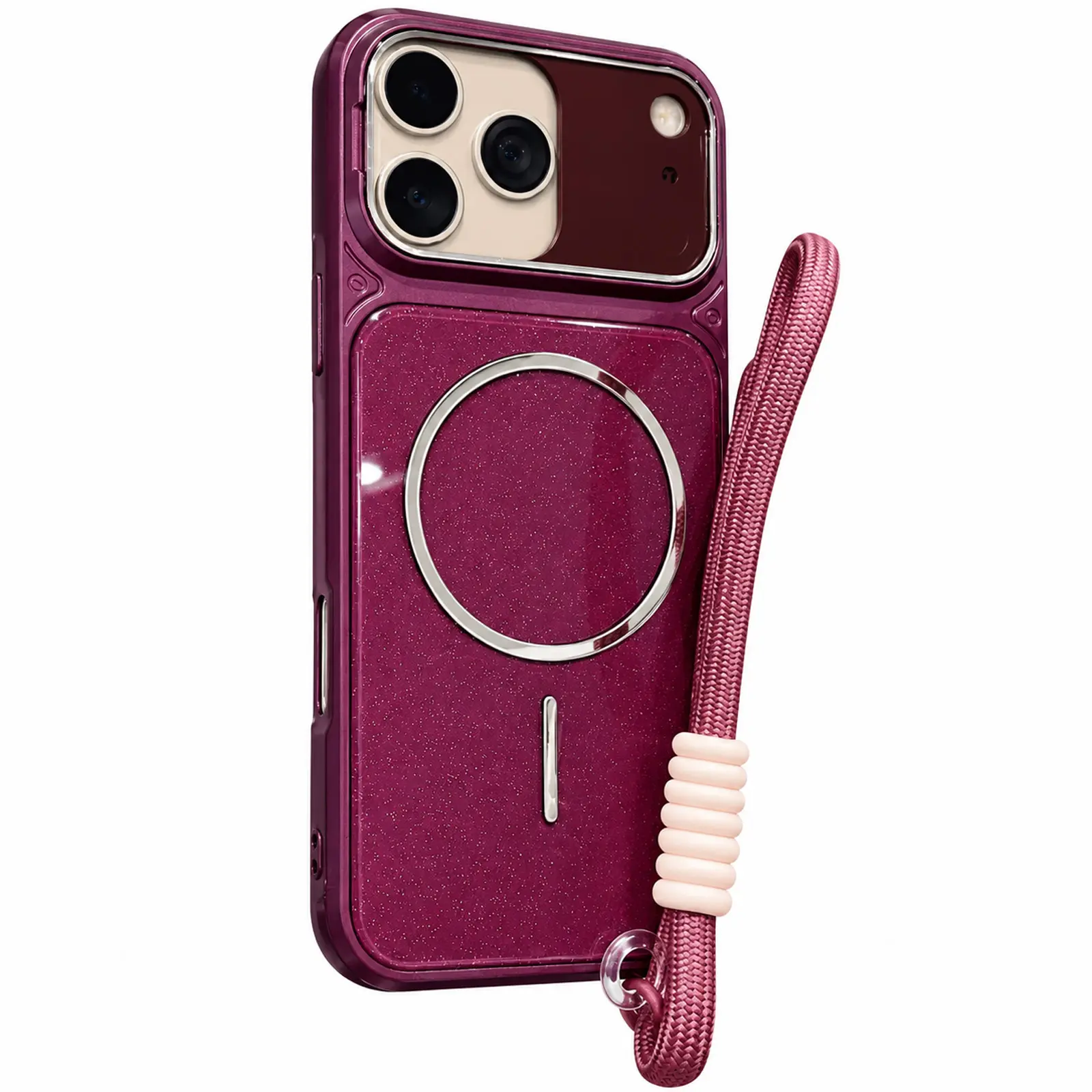 Etui TPU+PC Pacific with Magnetic Fit and straps do Apple iPhone 17 Pro / 18 Pro (6.3"), Red