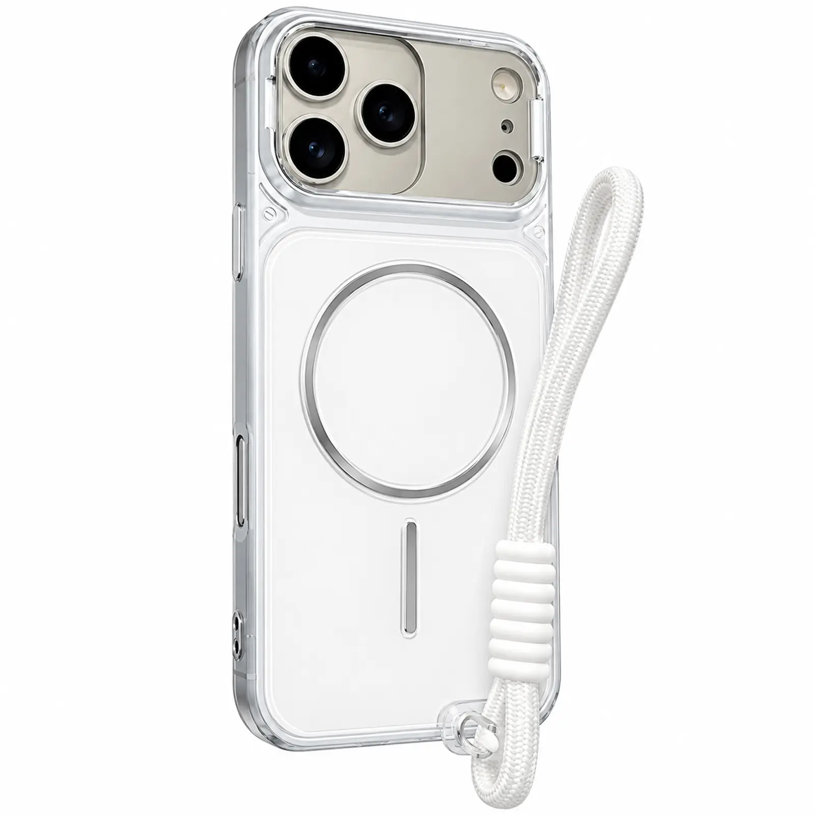 Etui TPU+PC Pacific with Magnetic Fit and straps do Apple iPhone 17 Pro / 18 Pro (6.3"), White