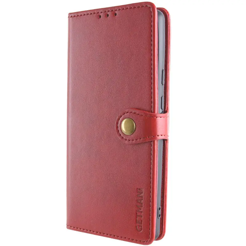 Leather book case GETMAN Gallant (PU) for Samsung Galaxy S25 Ultra, Red 5, Faux leather