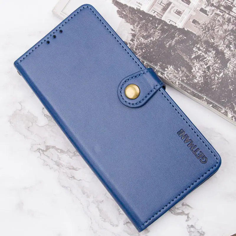 Leather book case GETMAN Gallant (PU) for Samsung Galaxy S25 Ultra, Blue 7, Faux leather