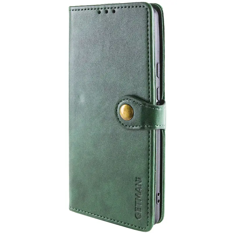 Leather book case GETMAN Gallant (PU) for Samsung Galaxy S25 / S24, Green 1, Faux leather