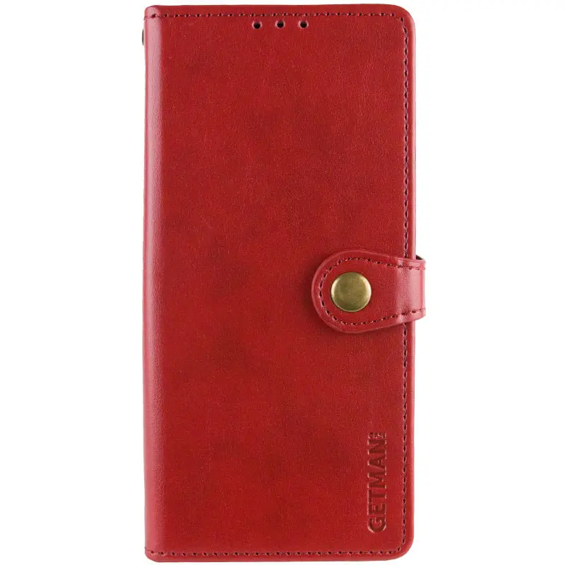 Leather book case GETMAN Gallant (PU) for Samsung Galaxy S25 FE, Red, Faux leather