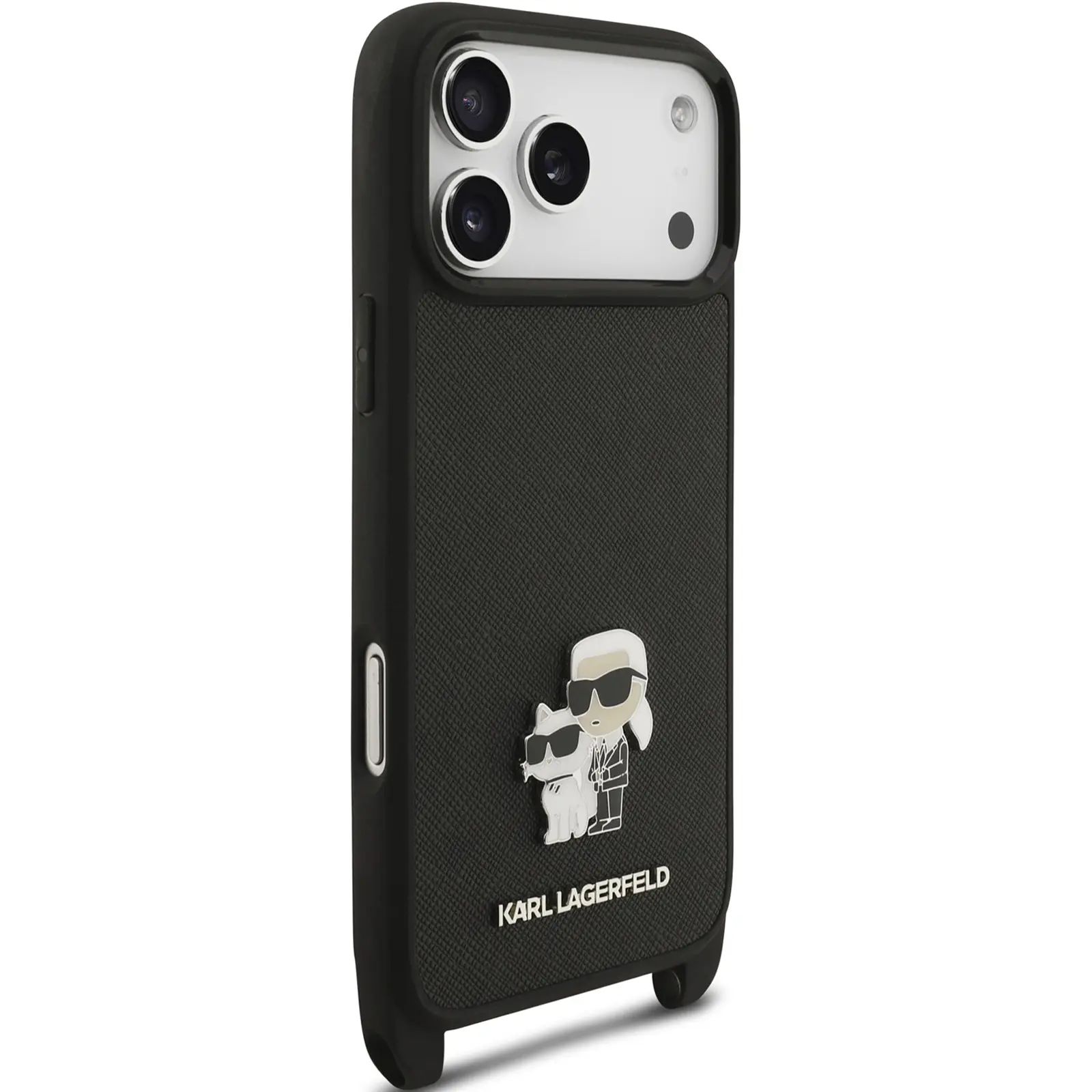 Etui Karl Lagerfeld Saffiano Crossbody Strap do Apple iPhone 17 Pro / 18 Pro, Black 4, Sztuczna skóra