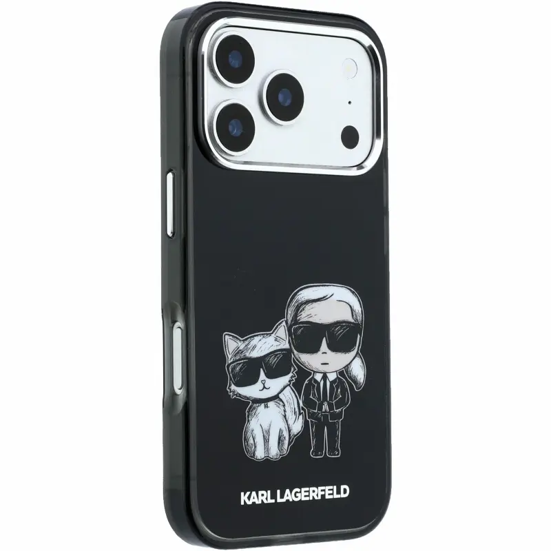 Etui Karl Lagerfeld Smooth Bodies Sketch Magsafe do Apple iPhone 17 Pro / 18 Pro, Black 2, Sztuczna skóra