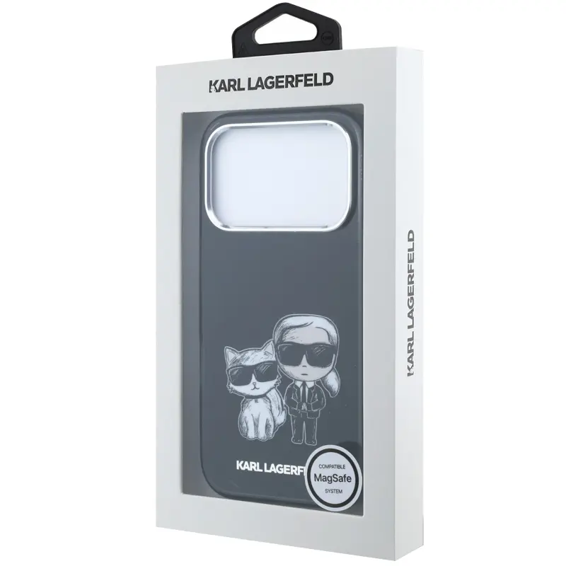Etui Karl Lagerfeld Smooth Bodies Sketch Magsafe do Apple iPhone 17 Pro / 18 Pro, Black 4, Sztuczna skóra
