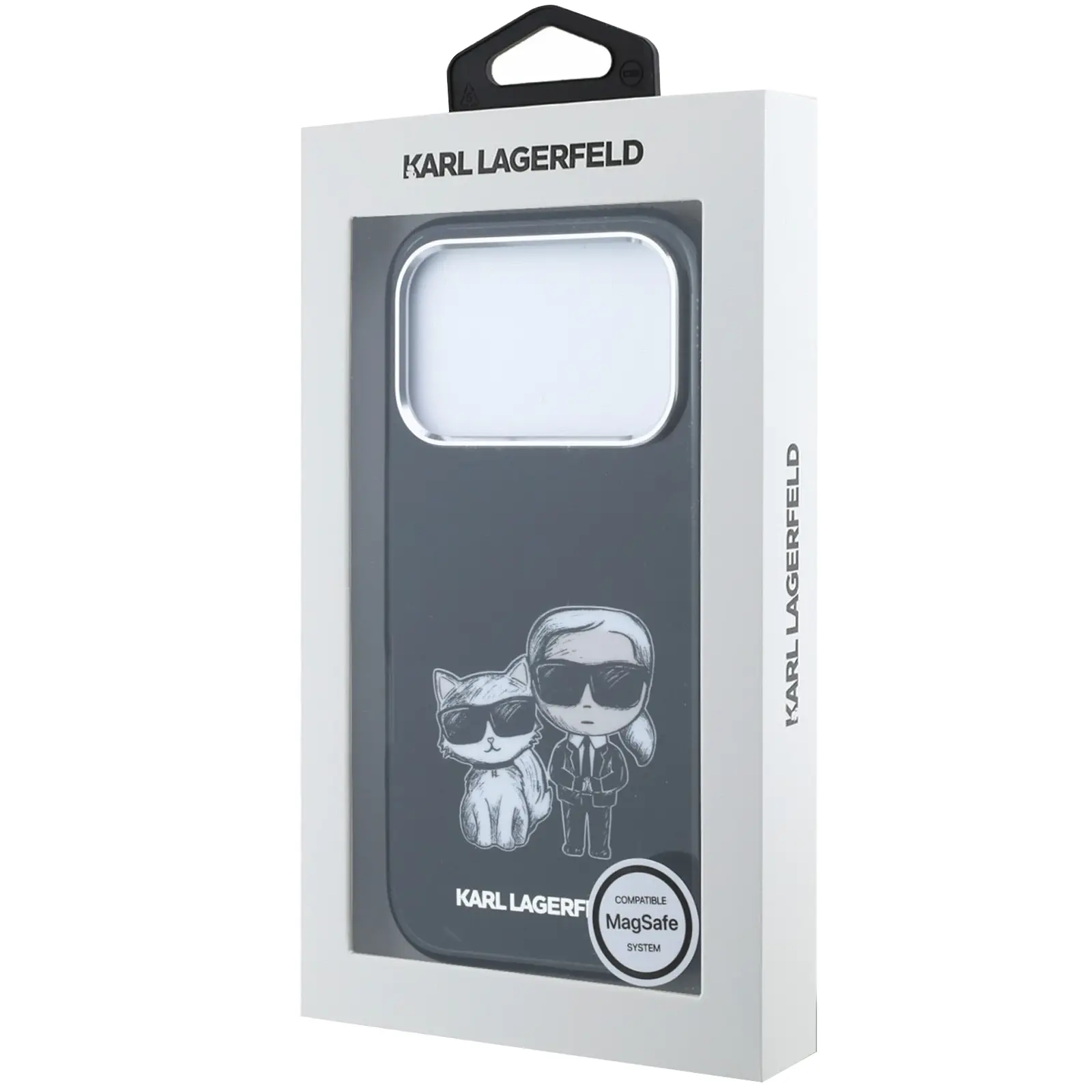 Etui Karl Lagerfeld Smooth Bodies Sketch Magsafe do Apple iPhone 17 Pro / 18 Pro, Black 4, Sztuczna skóra
