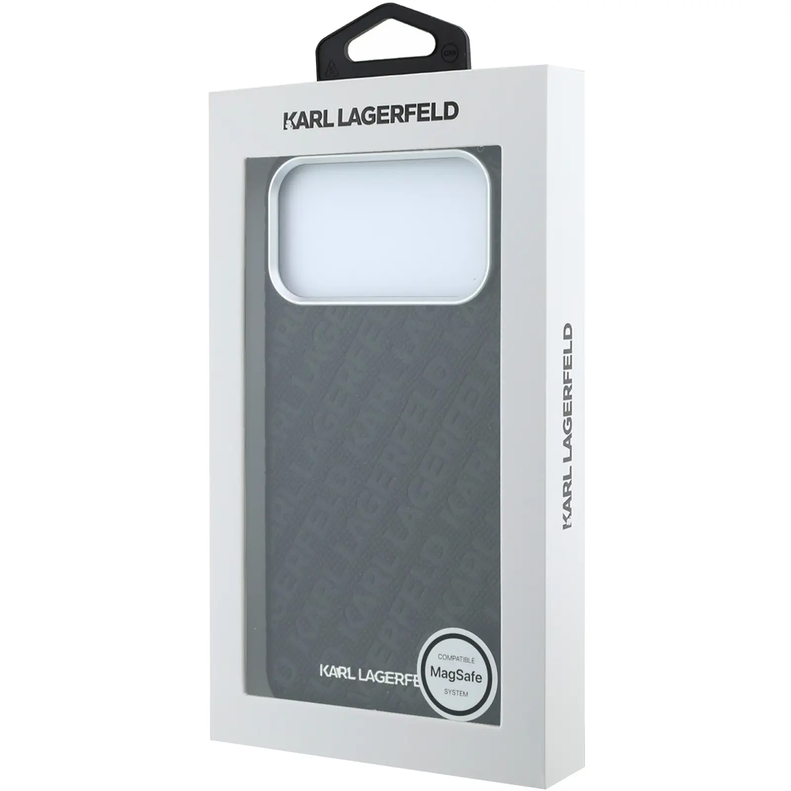 Case Karl Lagerfeld Grained Allover Semi Wrap Magsafe for Apple iPhone 17 Pro / 18 Pro, Black 4, Faux leather