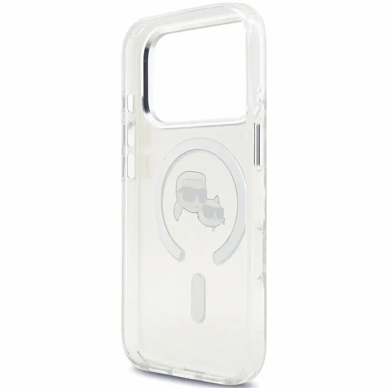 Чехол Karl Lagerfeld IML K&CH Heads Metal Frame MagSafe для Apple iPhone 17 Pro Max / 18 Pro Max, White 3, TPU+PC