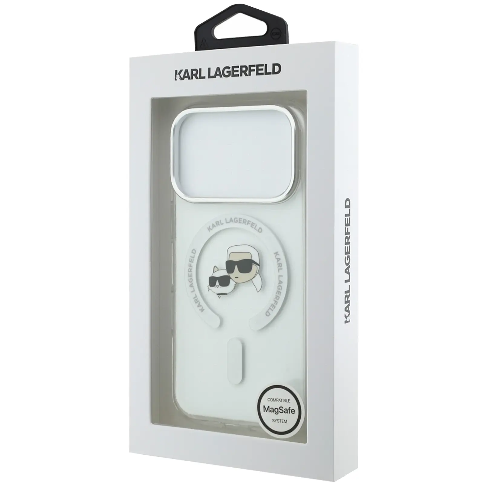 Чехол Karl Lagerfeld IML K&CH Heads Metal Frame MagSafe для Apple iPhone 17 Pro Max / 18 Pro Max, White 4, TPU+PC