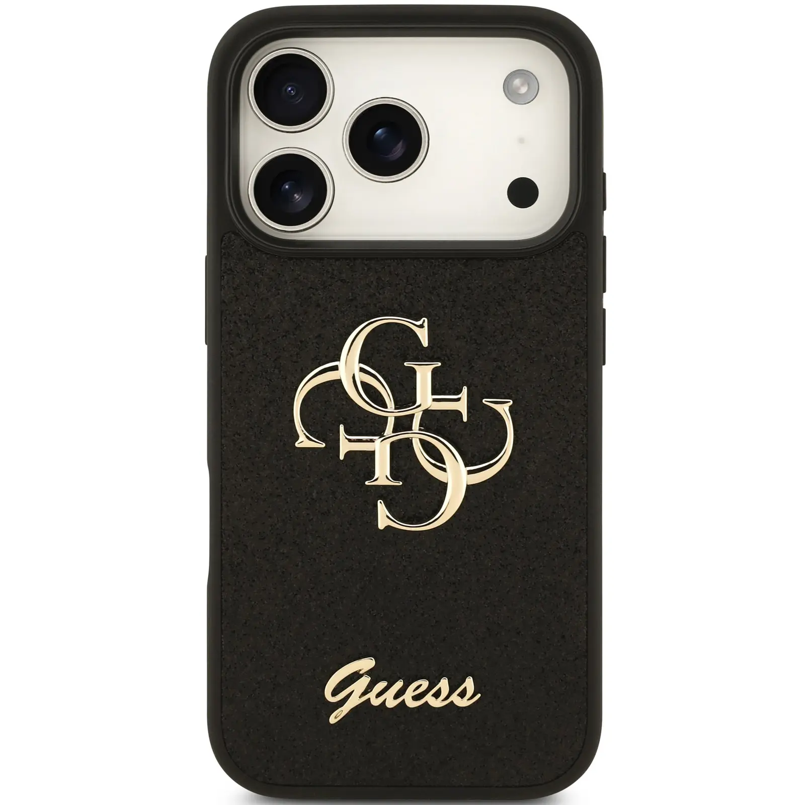 Etui Guess Fixed Glitter Big 4G do Apple iPhone 17 Pro Max / 18 Pro Max, Black 1, Sztuczna skóra