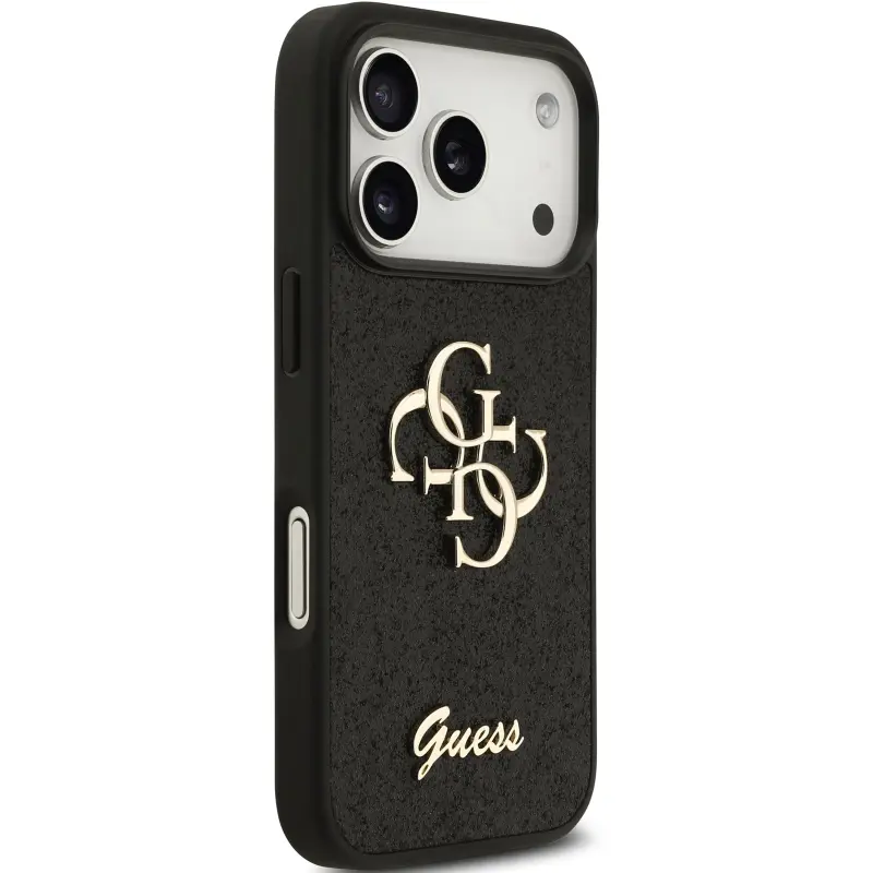 Etui Guess Fixed Glitter Big 4G do Apple iPhone 17 Pro Max / 18 Pro Max, Black 2, Sztuczna skóra
