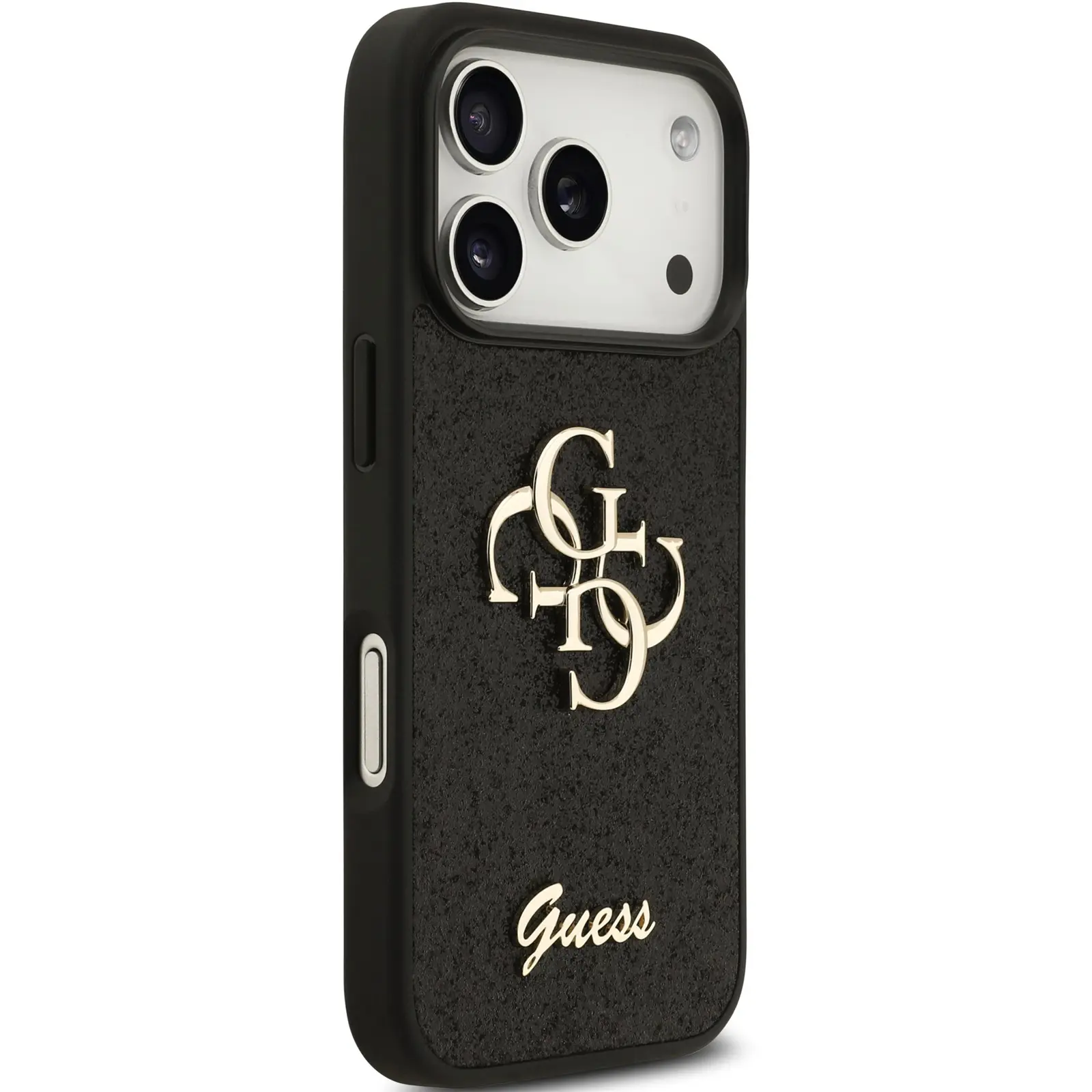Etui Guess Fixed Glitter Big 4G do Apple iPhone 17 Pro Max / 18 Pro Max, Black 2, Sztuczna skóra