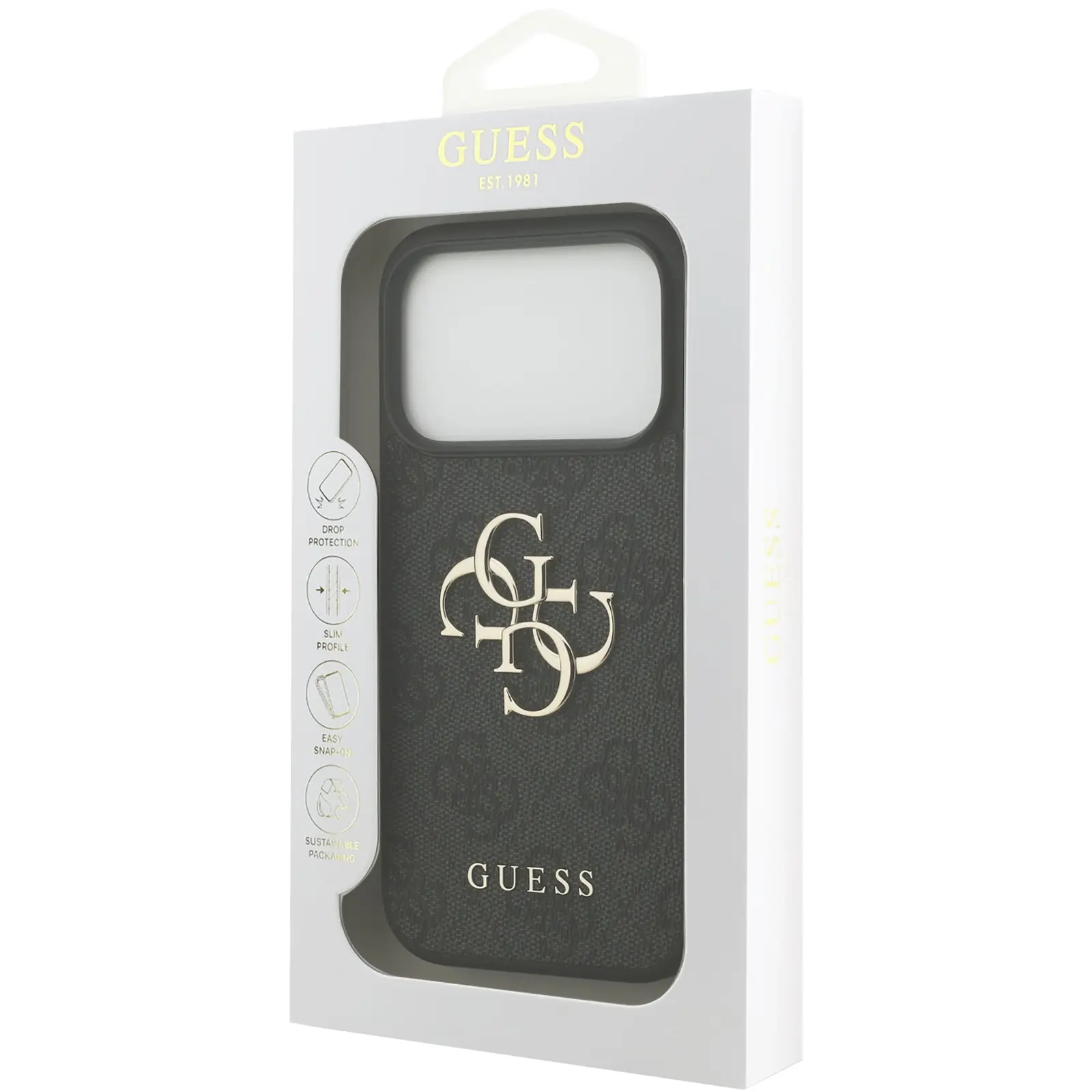 Чехол Guess 4G Big Logo для Apple iPhone 17 Pro / 18 Pro, Grey 4, Искусственная кожа