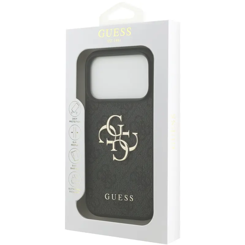 Etui Guess 4G Big Logo do Apple iPhone 17 Pro Max / 18 Pro Max, Grey 4, Sztuczna skóra