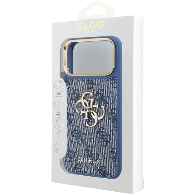 Etui Guess 4G Big 4G Classic Logo do Apple iPhone 17 Pro Max / 18 Pro Max, Blue 4, Sztuczna skóra