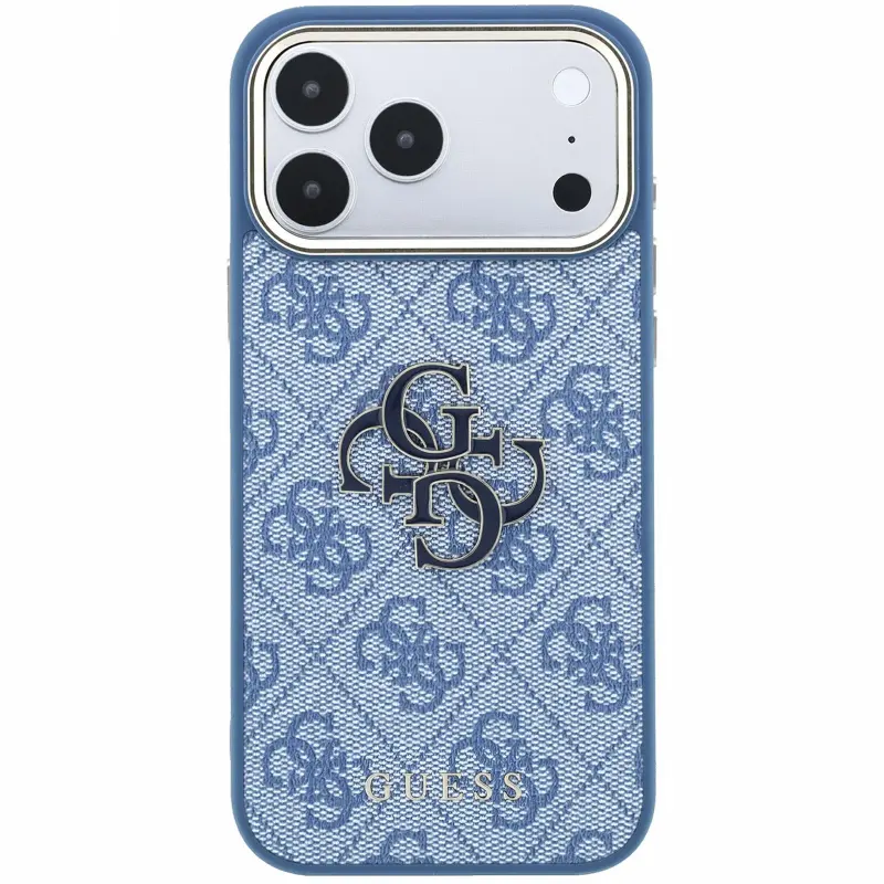 Etui Guess 4G & Big Resin Logo do Apple iPhone 17 Pro Max / 18 Pro Max, Blue 1, Sztuczna skóra