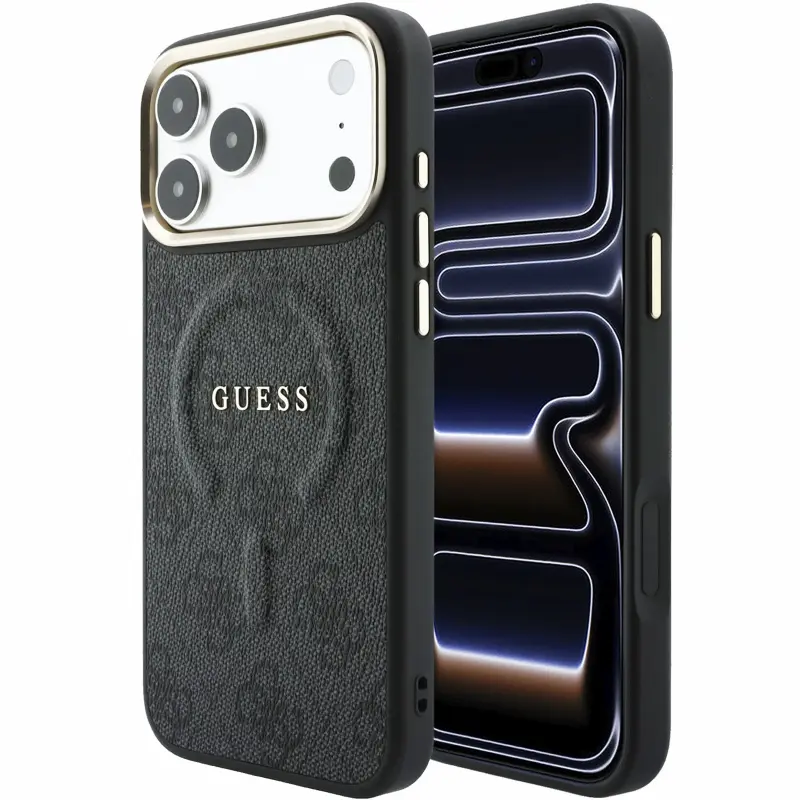 Чохол Guess Embossed 4G Classic MagSafe для Apple iPhone 17 Pro / 18 Pro, Black, Штучна шкіра