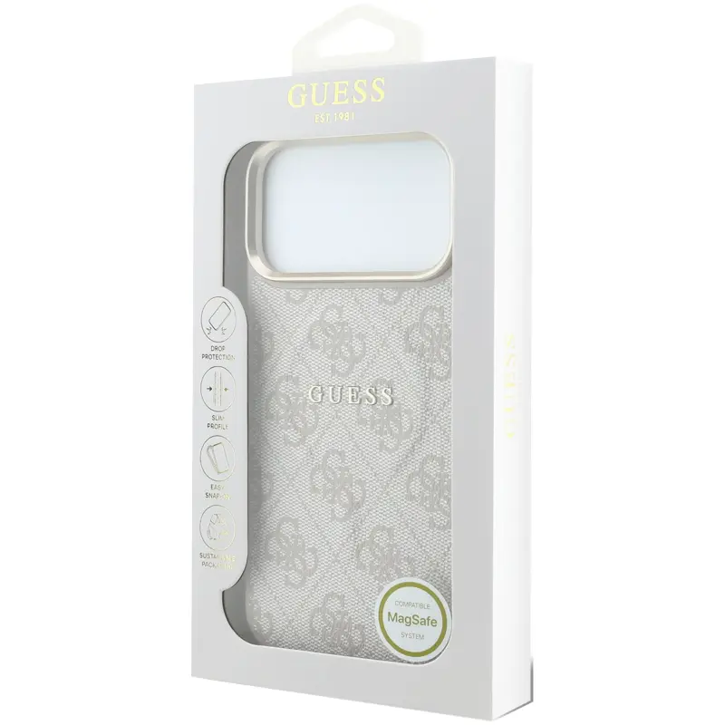 Чохол Guess Embossed 4G Classic MagSafe для Apple iPhone 17 Pro / 18 Pro, Pink 4, Штучна шкіра