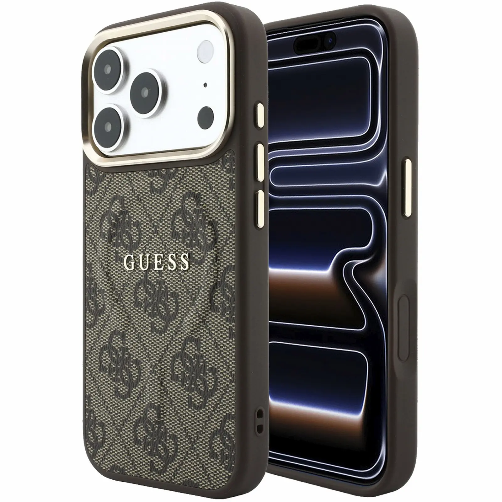 Etui Guess Embossed 4G Classic MagSafe do Apple iPhone 17 Pro Max / 18 Pro Max, Brown, Sztuczna skóra