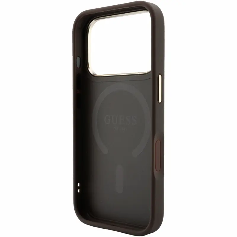 Etui Guess Embossed 4G Classic MagSafe do Apple iPhone 17 Pro Max / 18 Pro Max, Brown 2, Sztuczna skóra