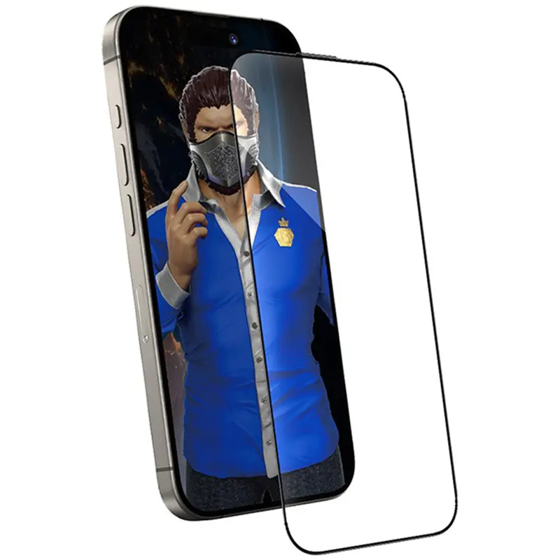 Ochronne szkło Blueo Anti-Dust HD do Apple iPhone 15 Pro (6.1"), Czarny 2, Szkło hartowane