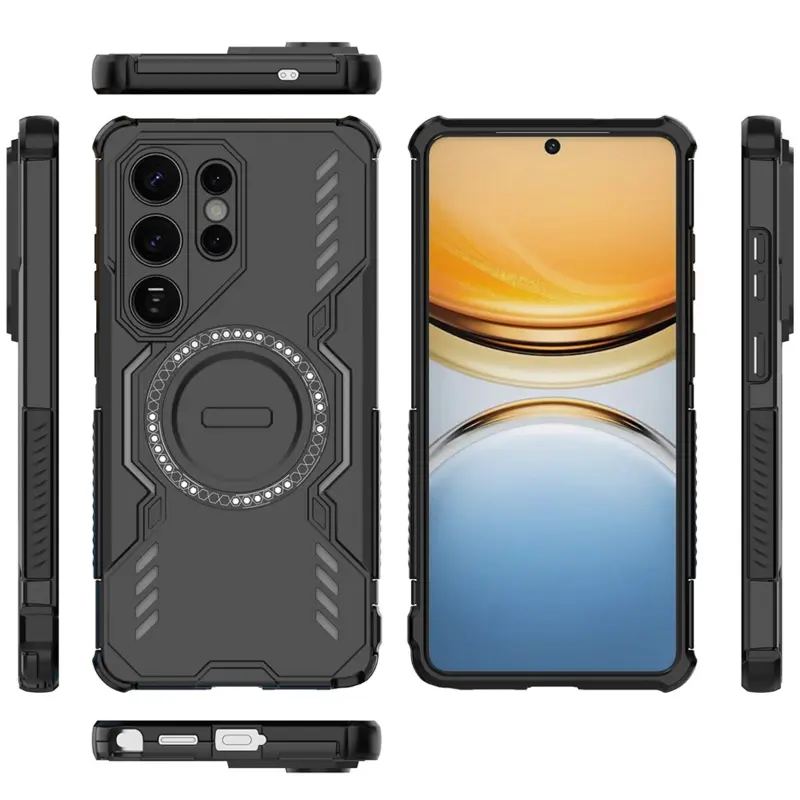 TPU+PC etui Techsuit ArmorMag do Samsung Galaxy S25 Ultra, Czarny 4, TPU+PC