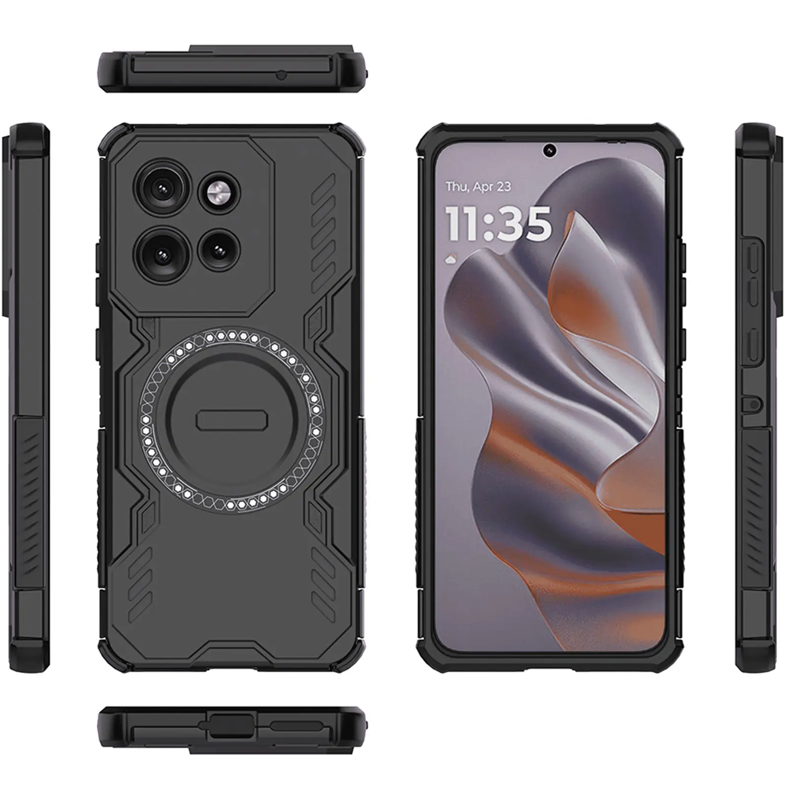 TPU+PC etui Techsuit ArmorMag do Motorola Edge 50 Neo / 60 Neo, Czarny 4, TPU+PC