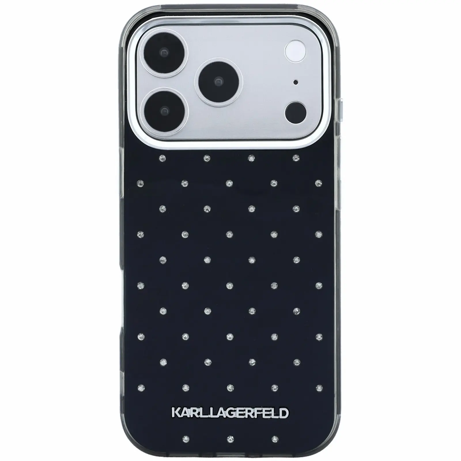 Etui Karl Lagerfeld IML Rhinestones Allover and Electroplated Logo do Apple iPhone 17 Pro / 18 Pro, Black 2, TPU+PC