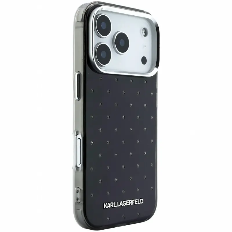 Etui Karl Lagerfeld IML Rhinestones Allover and Electroplated Logo do Apple iPhone 17 Pro / 18 Pro, Black 3, TPU+PC