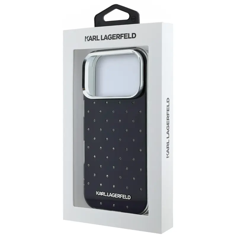 Etui Karl Lagerfeld IML Rhinestones Allover and Electroplated Logo do Apple iPhone 17 Pro / 18 Pro, Black 5, TPU+PC