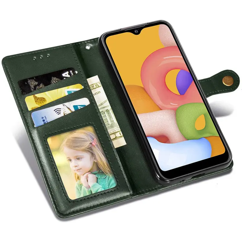 Skórzane etui książka Gallant (PU) do Samsung Galaxy A08 / A07 4G / A07s, Zielony 2, Sztuczna skóra