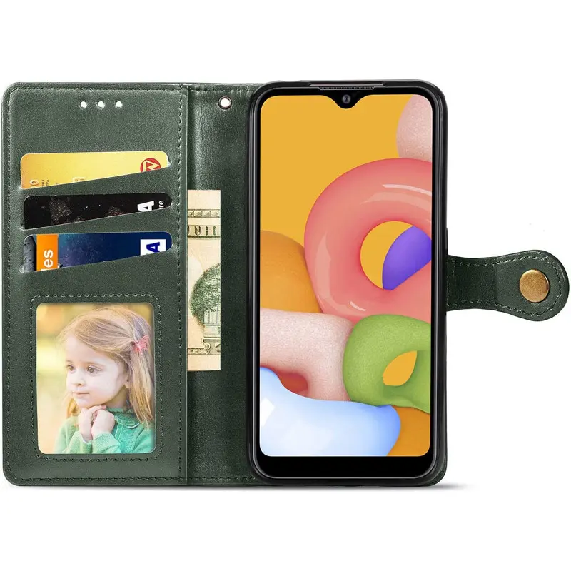 Skórzane etui książka Gallant (PU) do Samsung Galaxy A08 / A07 4G / A07s, Zielony 3, Sztuczna skóra