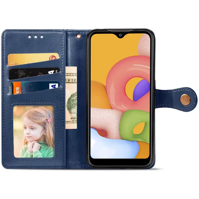 Skórzane etui książka Gallant (PU) do Samsung Galaxy A08 / A07 4G / A07s, Niebieski 2, Sztuczna skóra